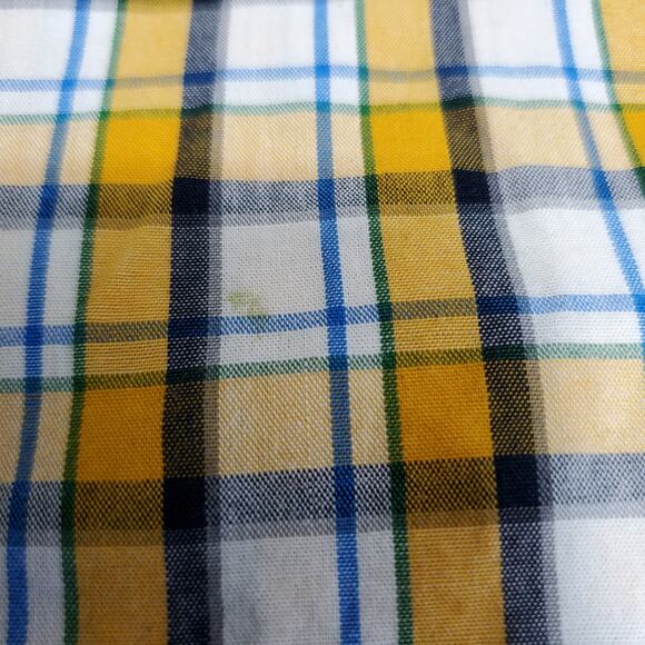 Old Navy Shirt Mens XXL Slim Fit Button Down Collar Poppy Roll Yellow Plaid Top - Picture 7 of 14